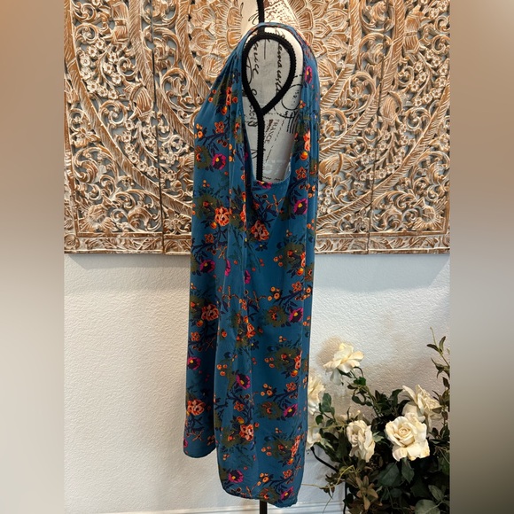 Old Navy Teal & Floral Sleeveless Mini Dress- size XXL - Picture 7 of 13